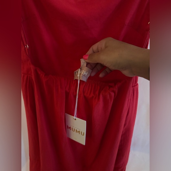 Show Me Your MuMu Julia Maxi Dress - Red Linen - Picture 10 of 13